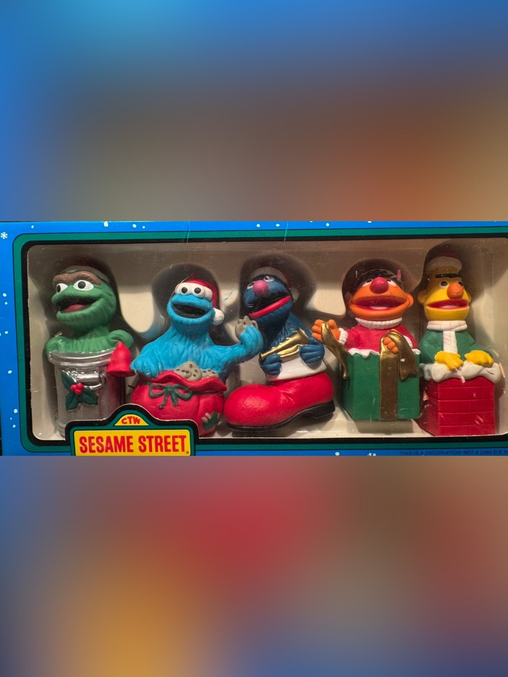 Vintage Sesame Street  KURT S ADLER Christmas Ornament Set Of 5.